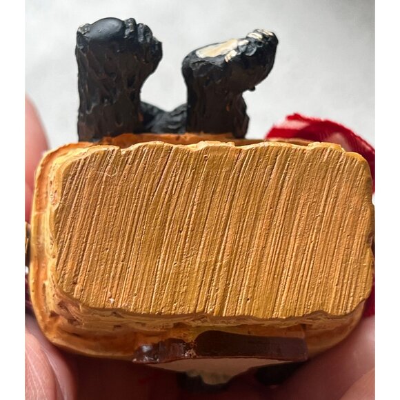 Black Bear In Basket Christmas Ornament With Red Ribbon By KSA Inc. NIB - Picture 9 of 10